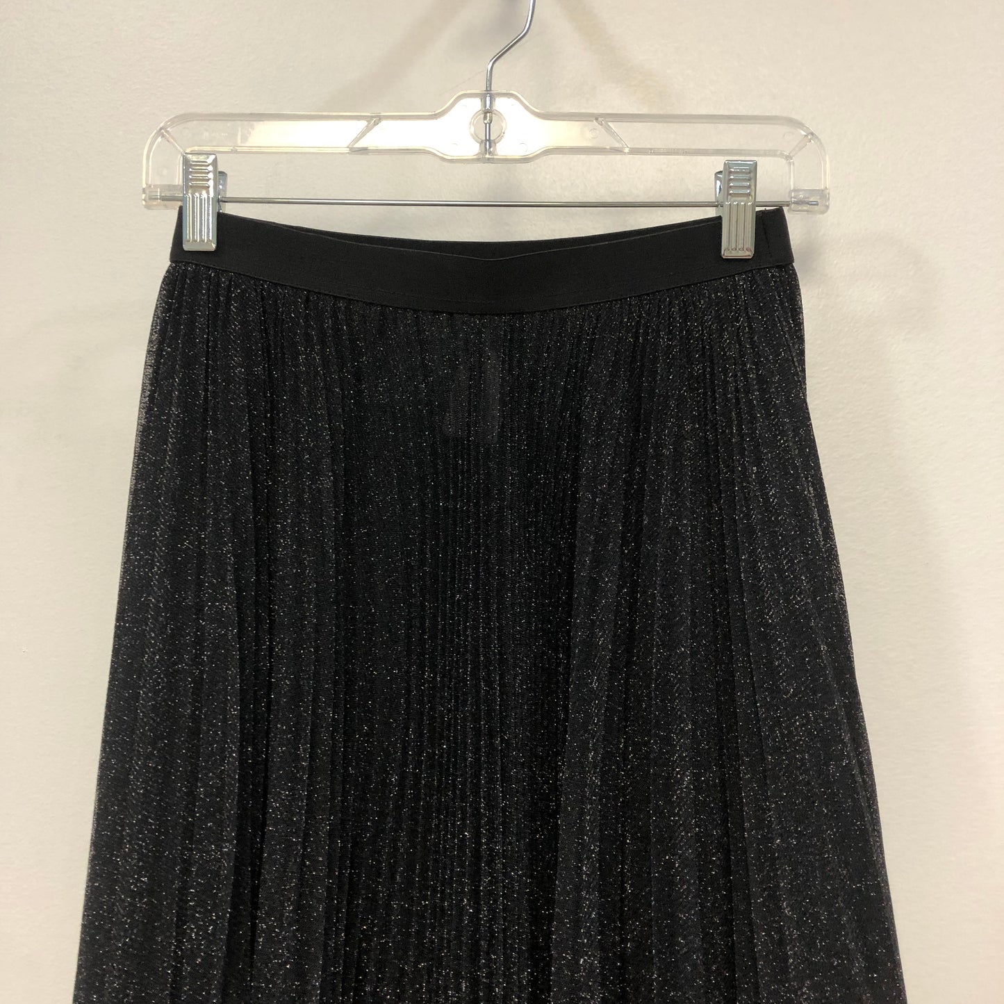 MaxMara Black Pleated Tulle Midi Skirt Size XS