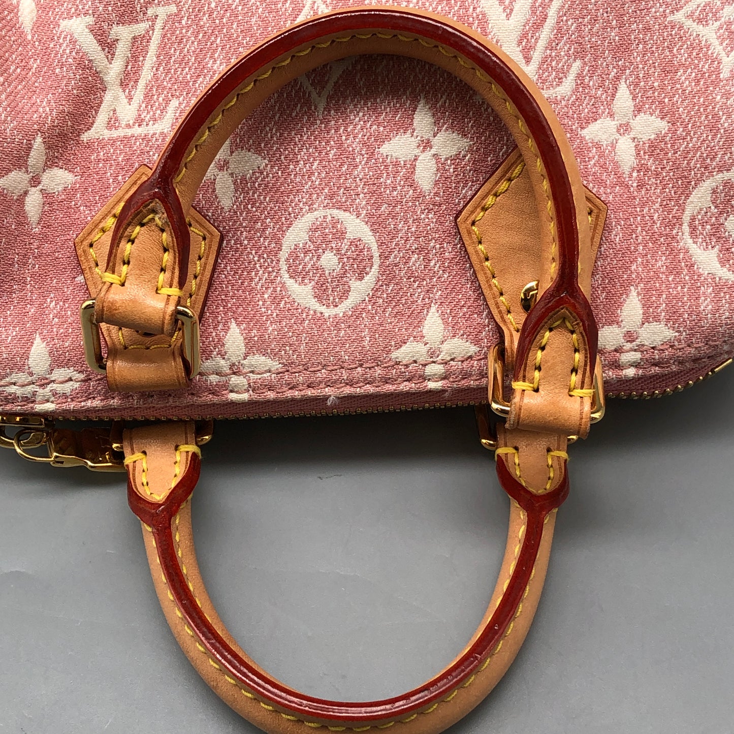 Louis Vuitton Nano Speedy Light Pink Monogram Denim Handbag