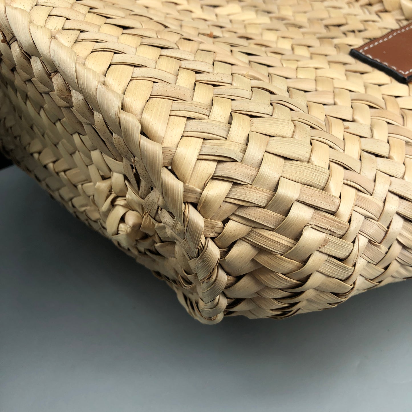 Loewe Anagram Straw Small Basket Tote Bag  Natural Straw