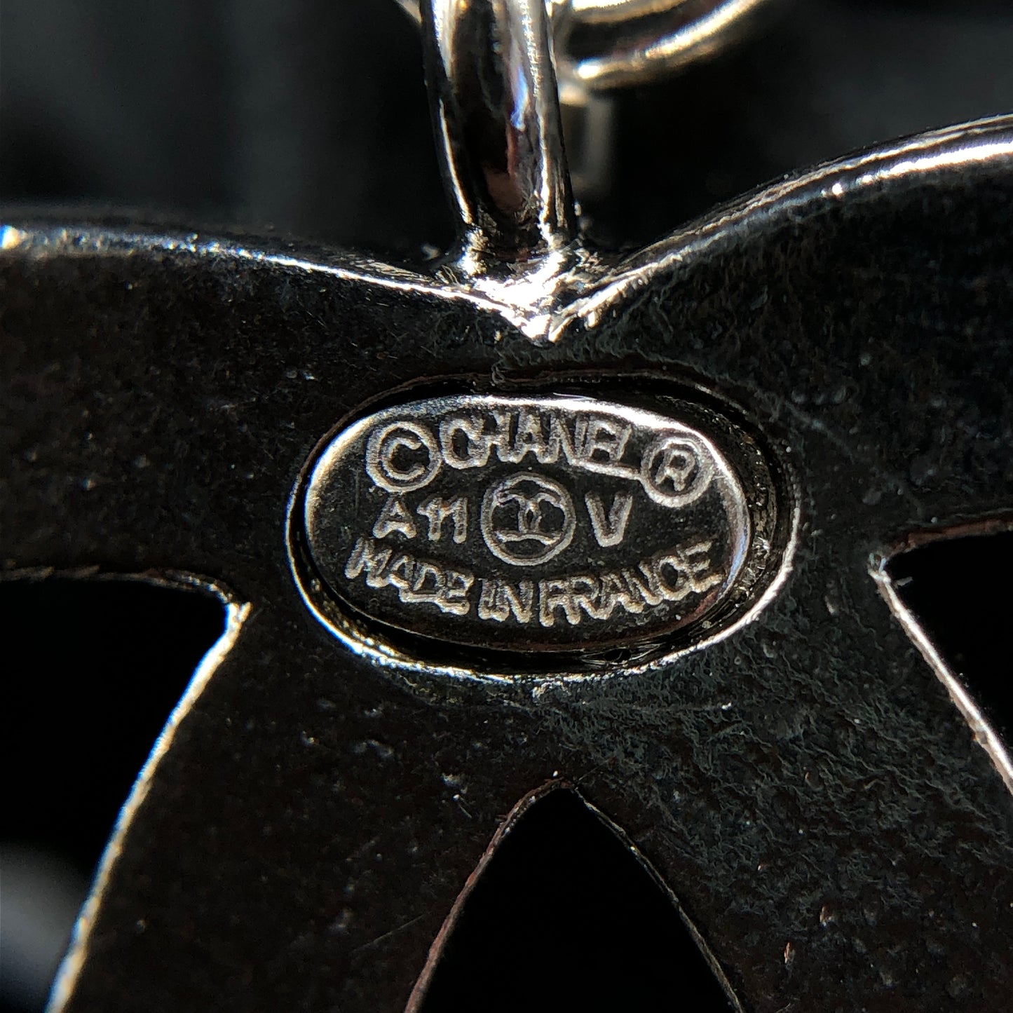 Chanel Black/Silver Interlocking CC Logo Chain Belt/Necklace