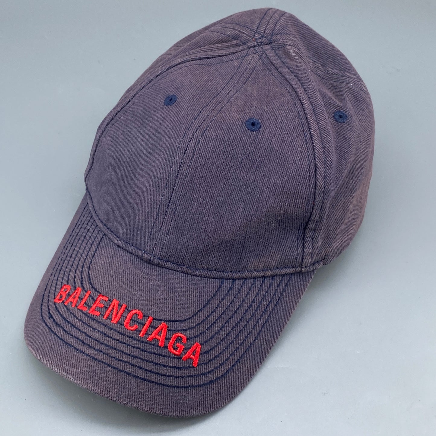 Balenciaga Baseball Cap Size 59cm Purple and Navy