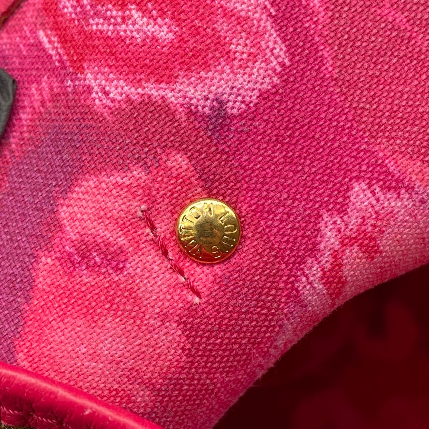 Louis Vuitton MM Limited Edition Fuchsia Monogram Ikat Neverfull Tote Bag