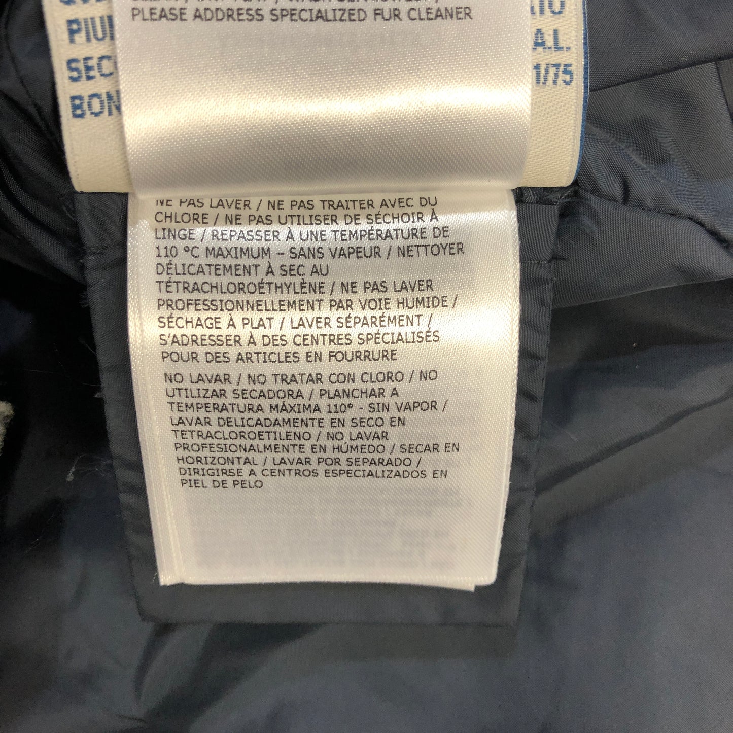 Moncler Dark Blue Quilted Down Jacket Size 00