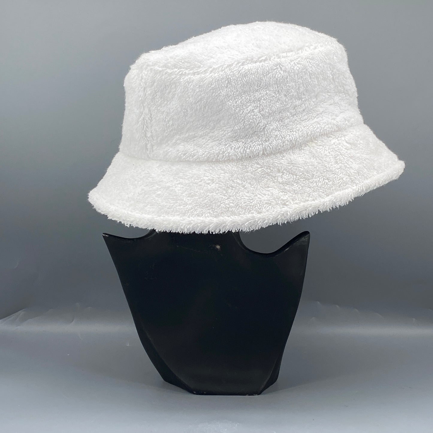 Chanel White Terry Cloth Bucket Hat Size L