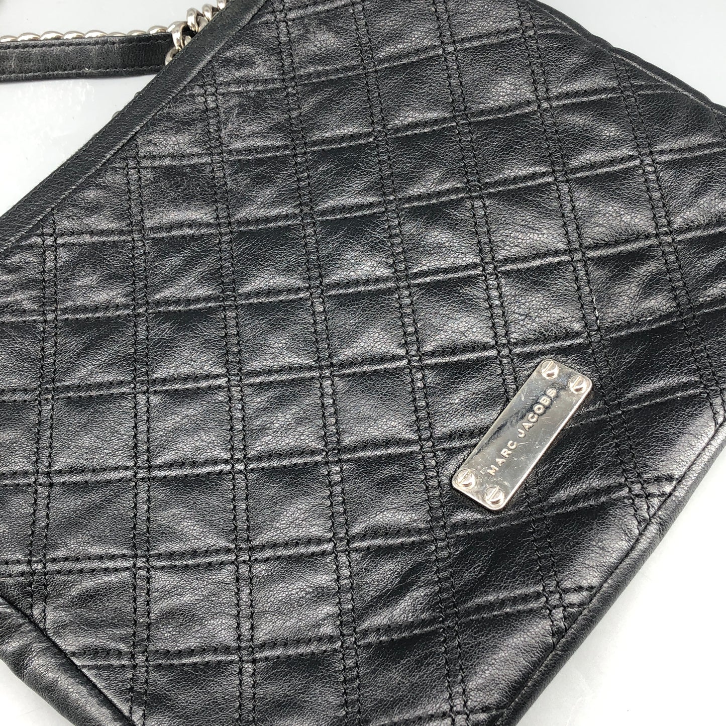 Marc Jacobs Quilted Leather Chain Crossbody Bag Black