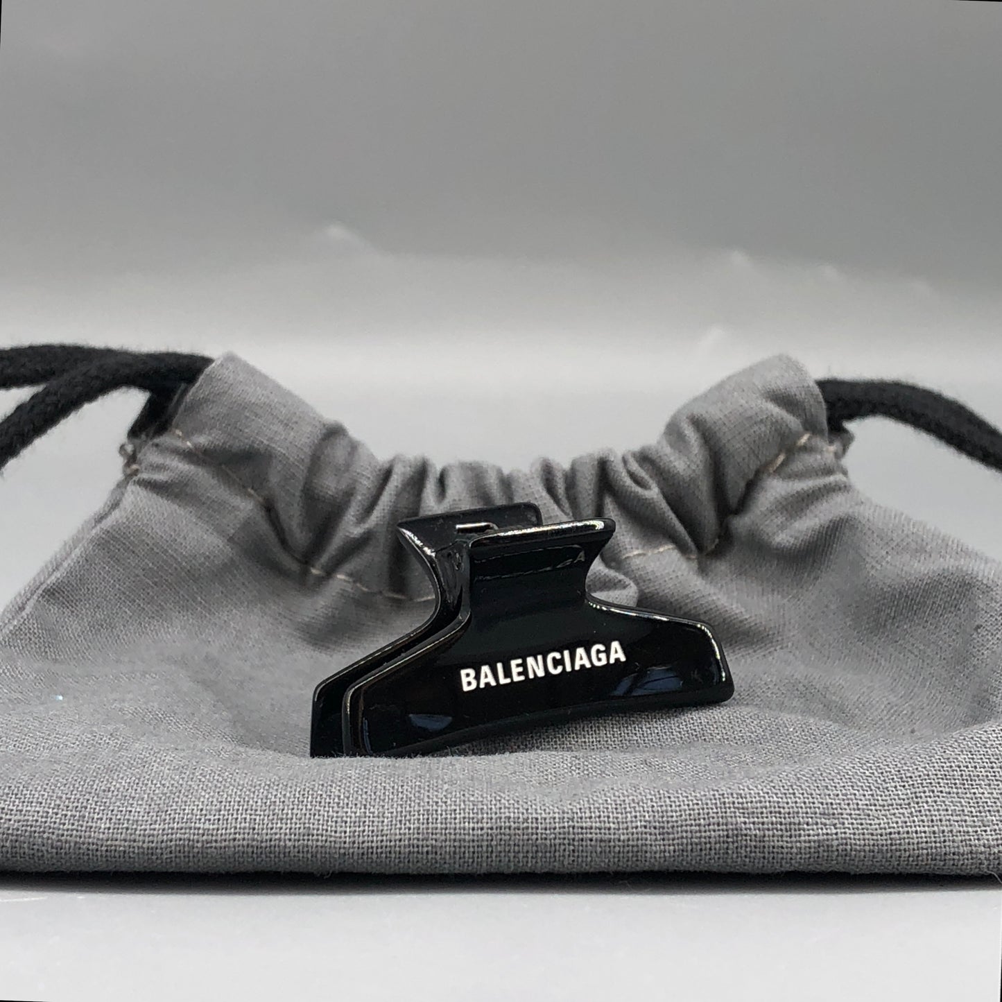 Balenciaga Black Logo Hair Claw Clip