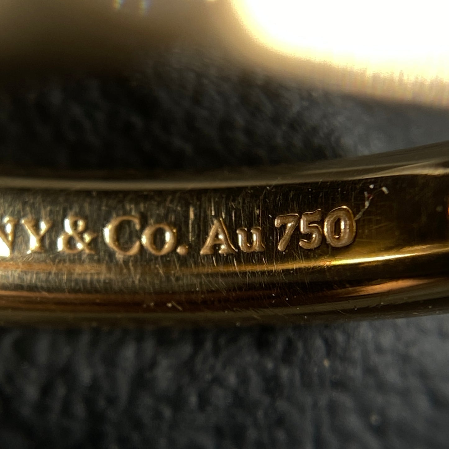 Tiffany & Co. AU750 Yellow Gold Single Diamond Band Ring Size 49mm