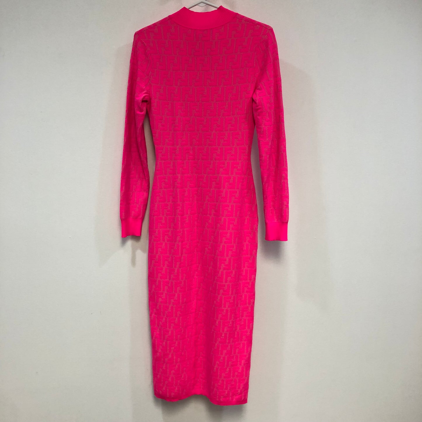 Fendi Long Sleeve Knit Dress Pink Size 38