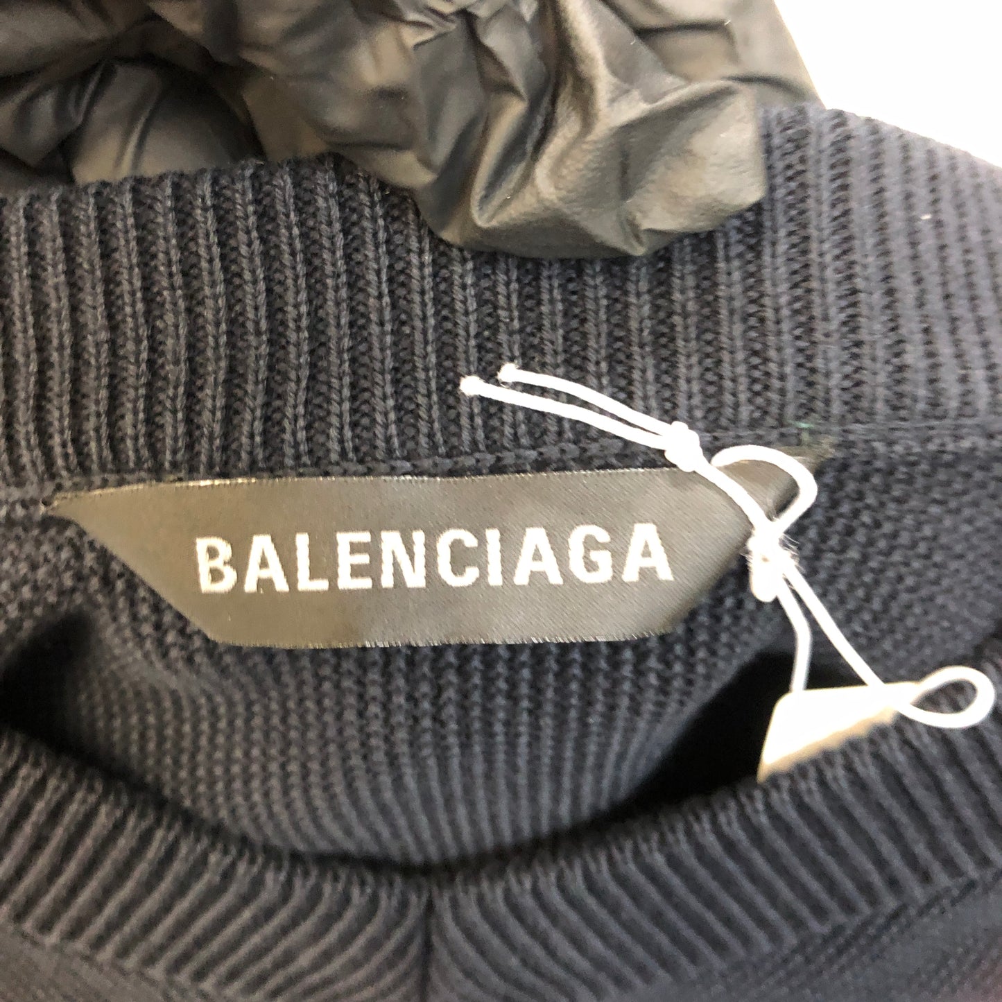 Balenciaga Crest Logo Knit Sweater Size M Navy Blue