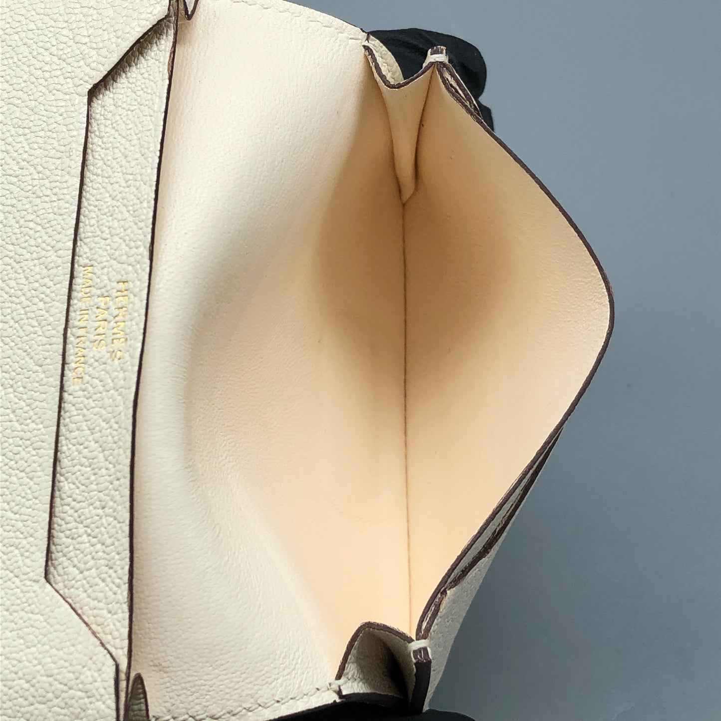Hermes Bearn Wallet Cream  Leather