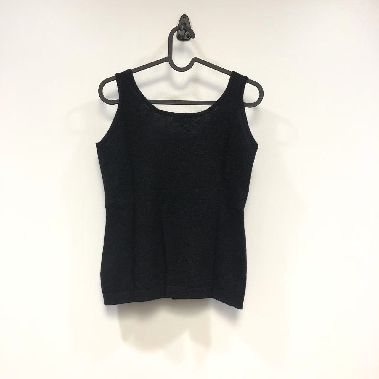 Max Mara Black Sleeveless Tank Top with Scoop Neckline