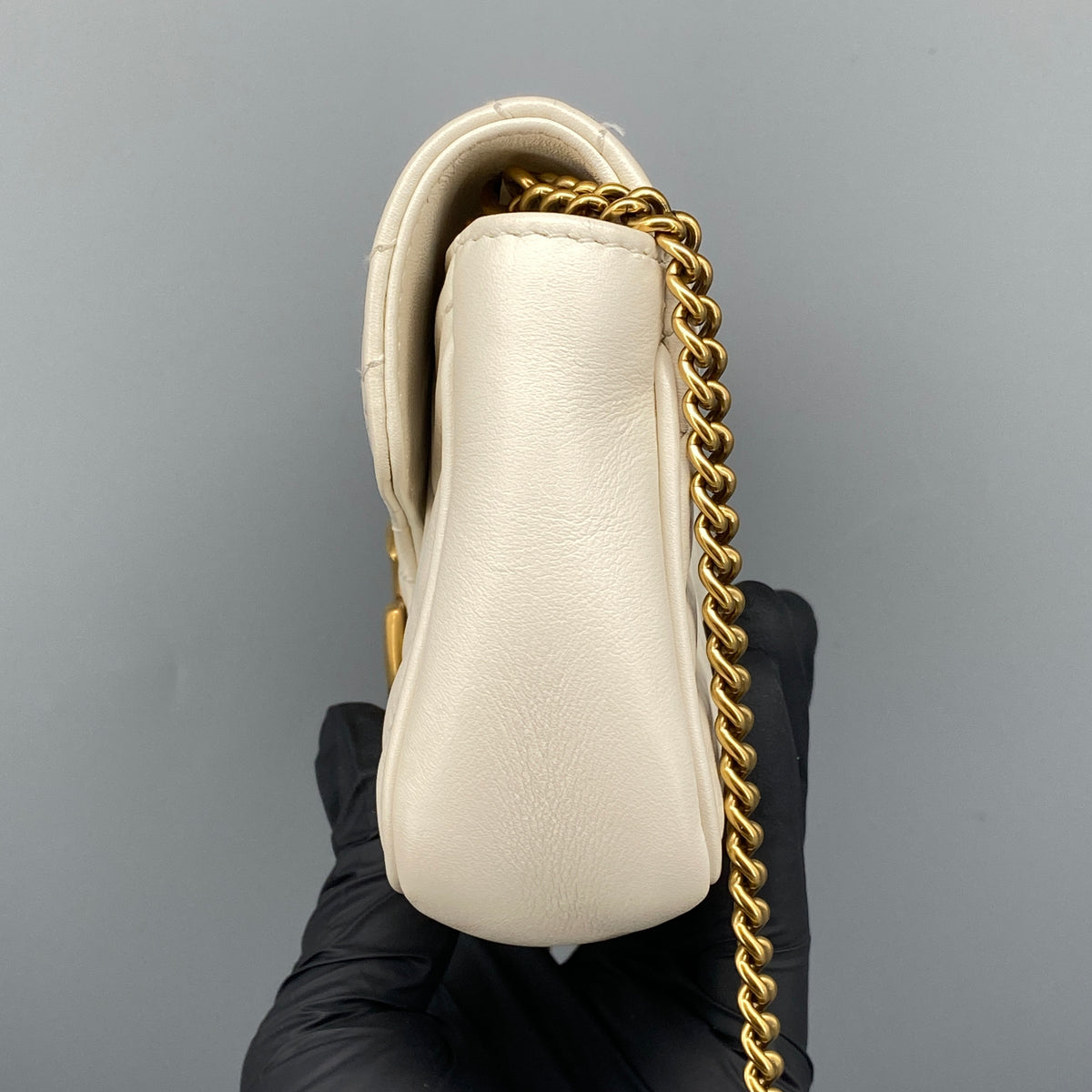 Gucci GG Marmont Super Mini Bag Cream Leather Crossbody Bag
