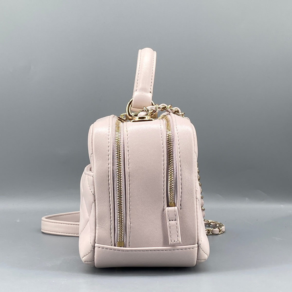 Chanel Lambskin Quilted Trendy CC Bowling Mini Bag blush pink