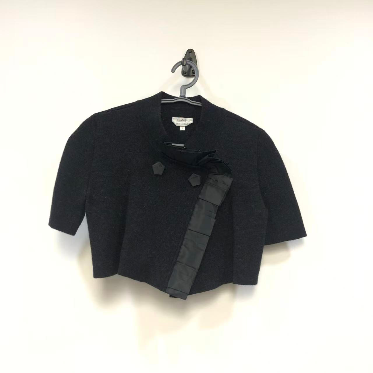 Max Mara Knit Top with Pleated Asymmetrical Overlay