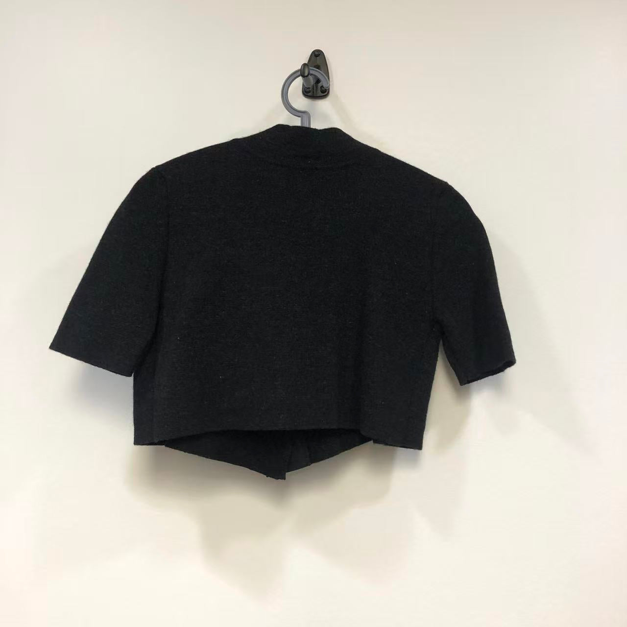 Max Mara Knit Top with Pleated Asymmetrical Overlay