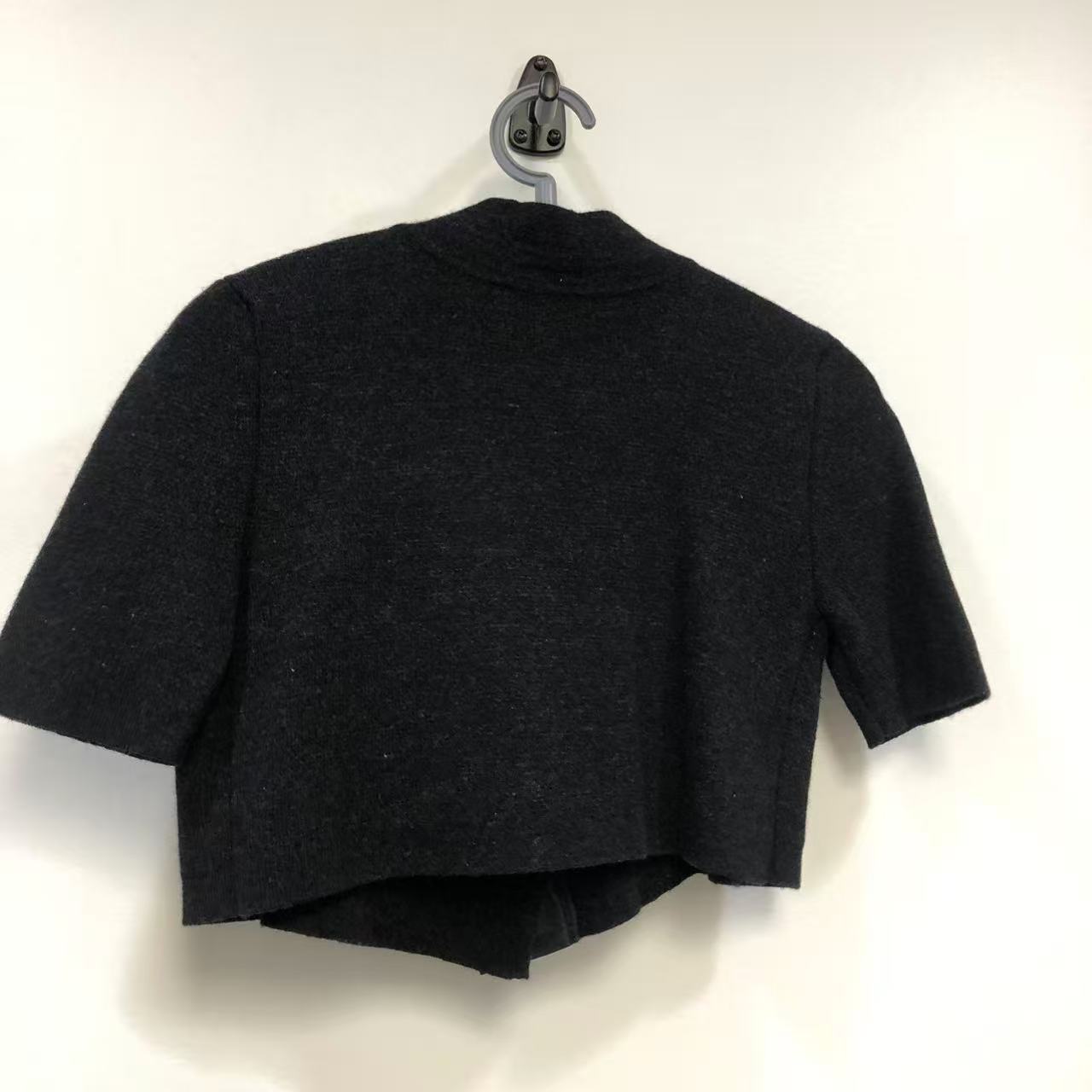 Max Mara Knit Top with Pleated Asymmetrical Overlay