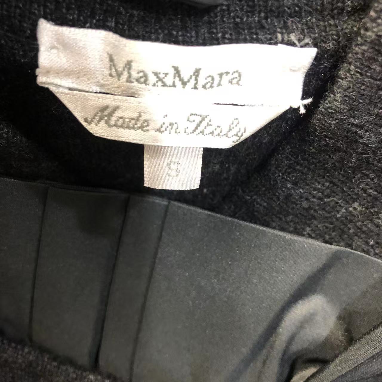 Max Mara Knit Top with Pleated Asymmetrical Overlay