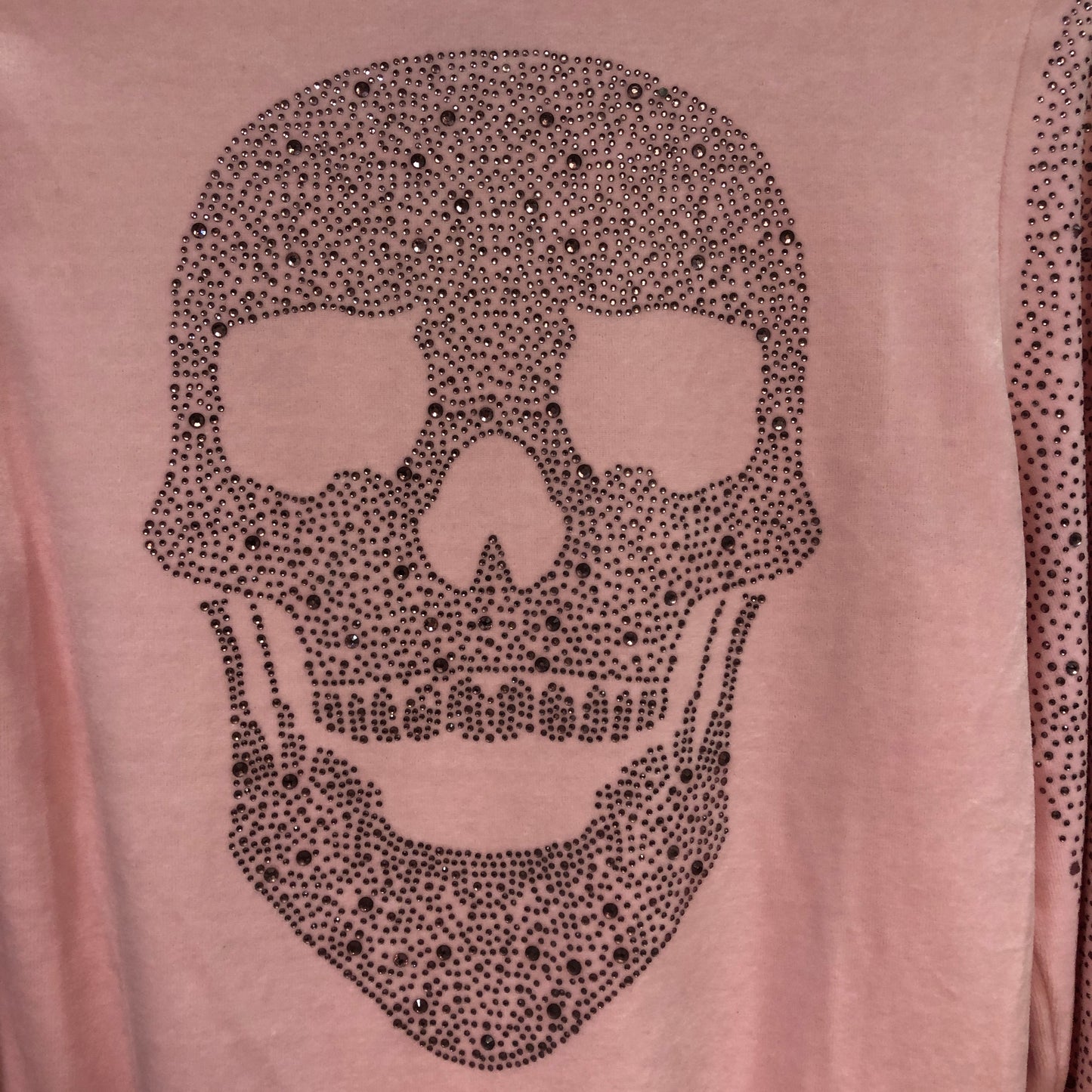 Philipp Plein Pink Rhinestone Skull Tracksuit Set Size L