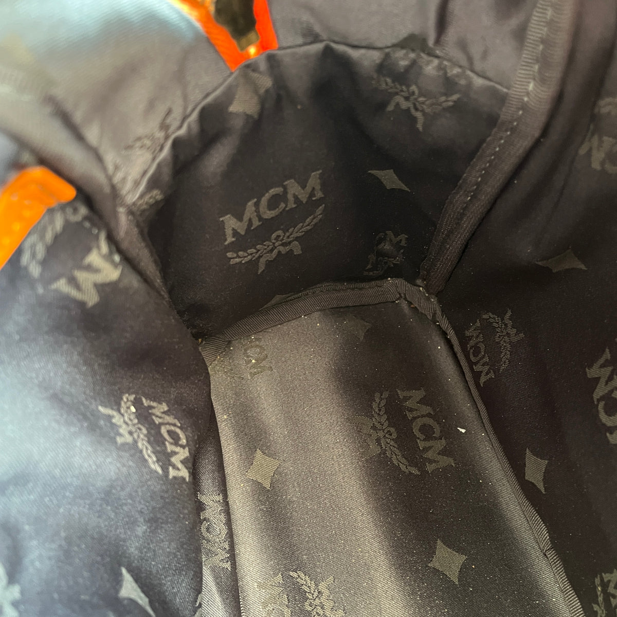 MCM Orange Visetos Backpack