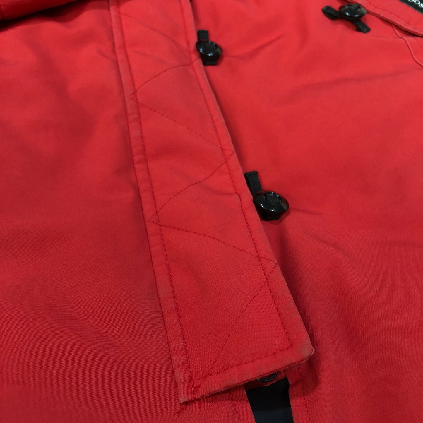 Canada Goose Red Fur Trim Hooded Parka Size XS