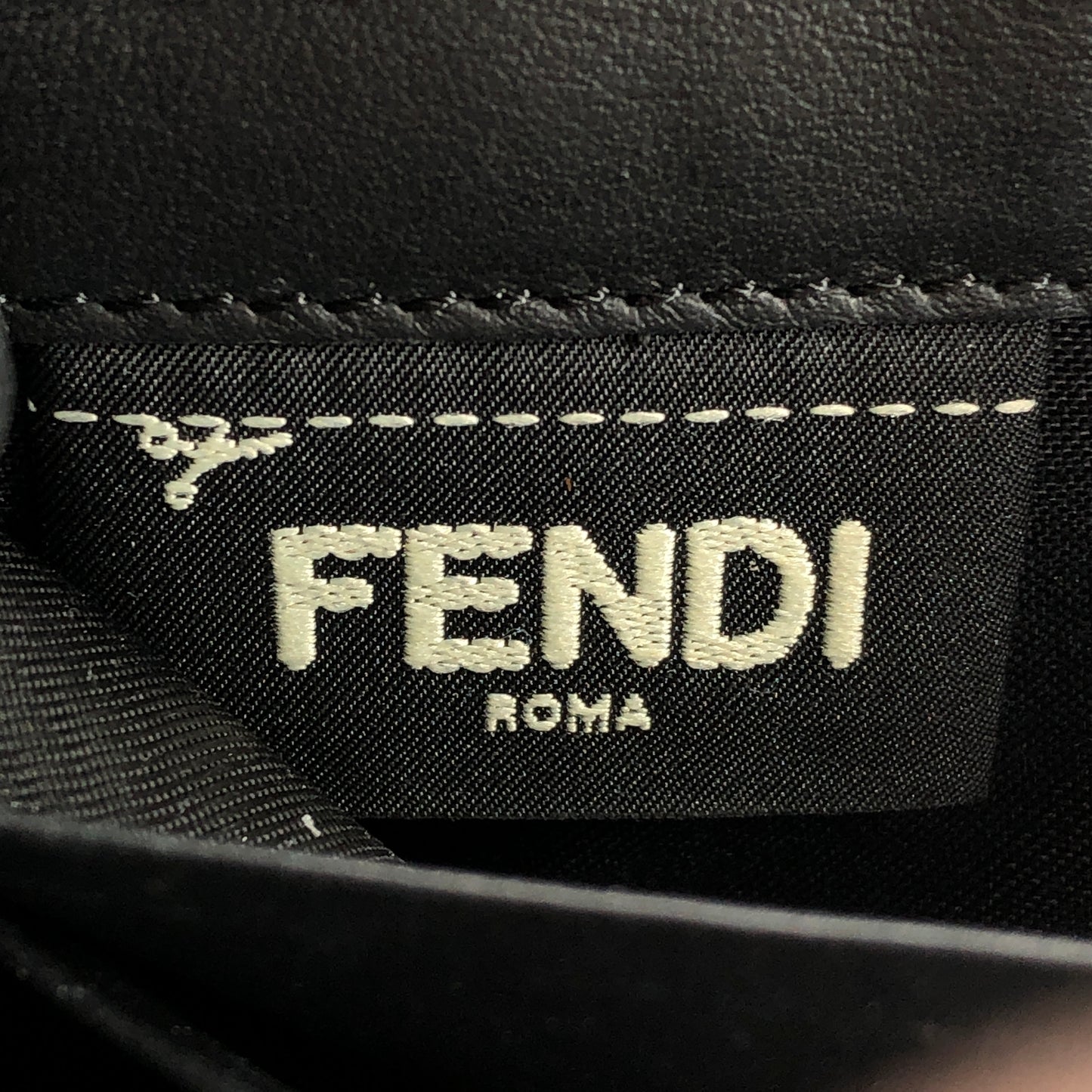 Fendi Logo Zip-Around Long Wallet Black