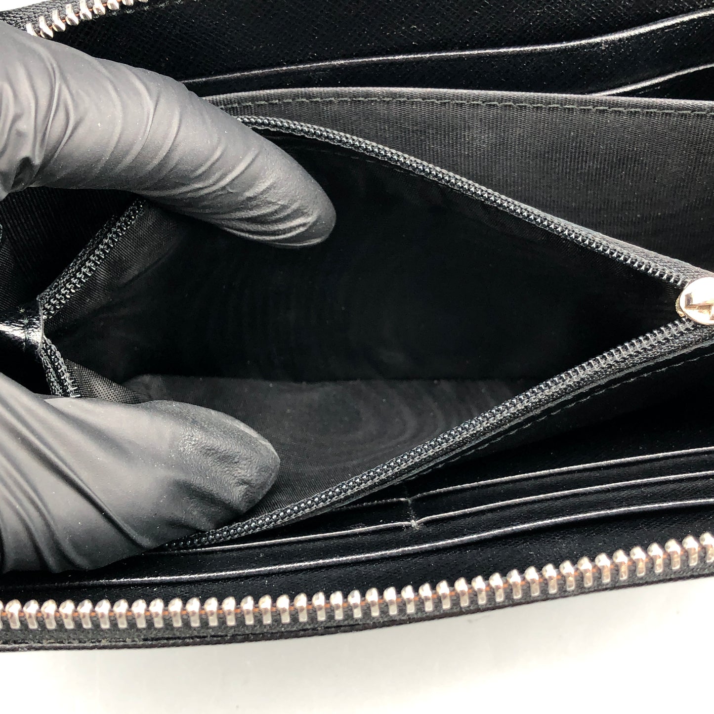 Salvatore Ferragamo Black Gancini Zip-Around Long Wallet