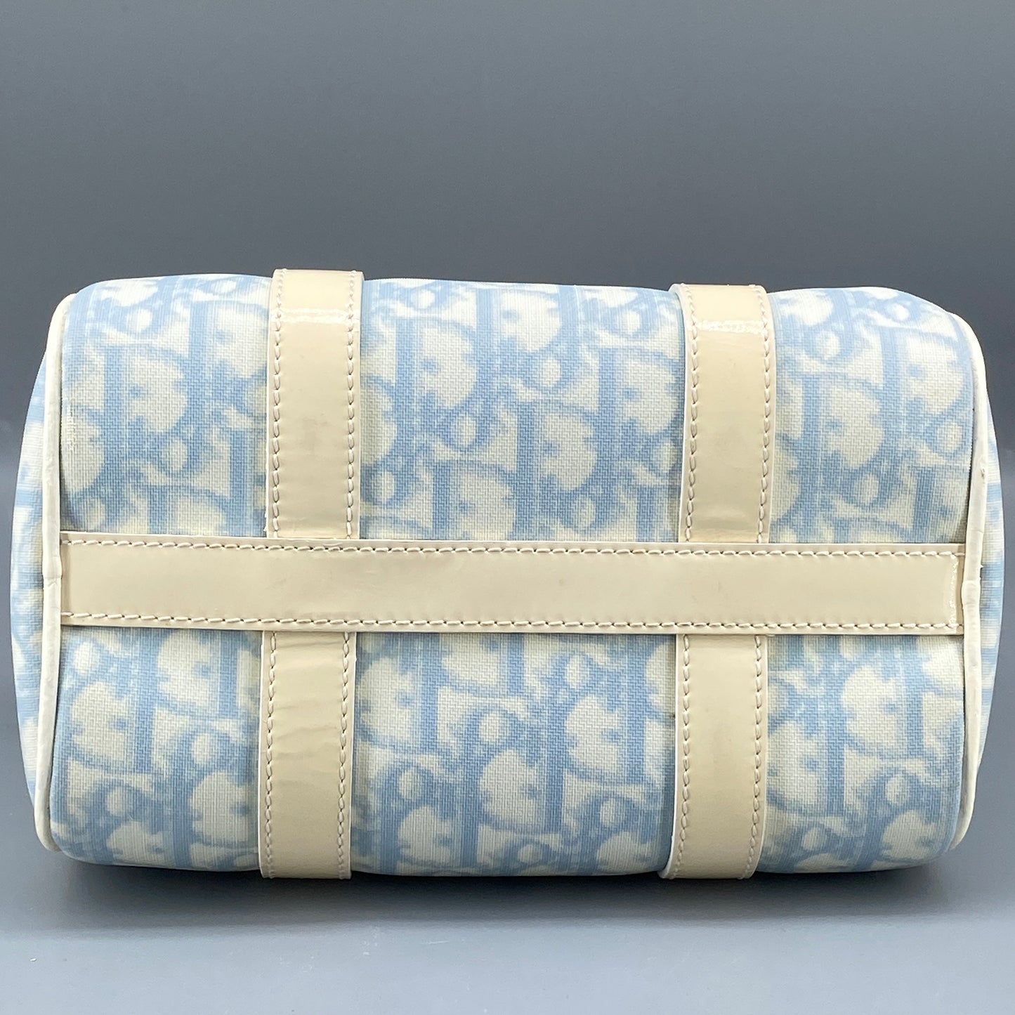 Christian Dior Vintage Oblique Boston Handbag cream/blue