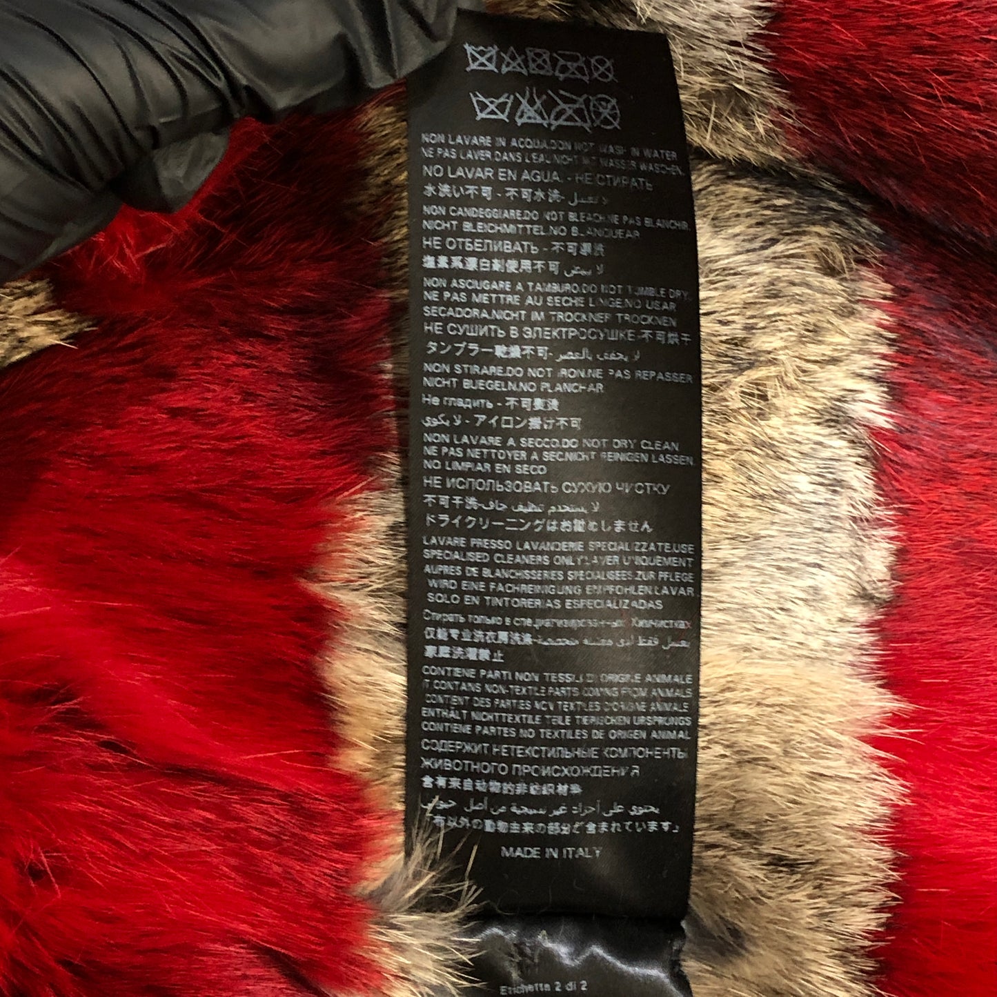 Mr & Mrs Black Fur Hood Short Parka Coat L