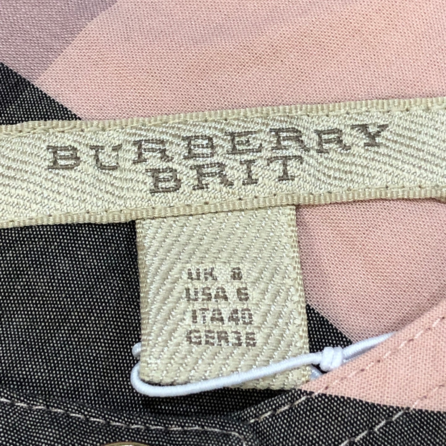 Burberry Mist Pink Vintage Check Long Sleeve Shirt Size 6