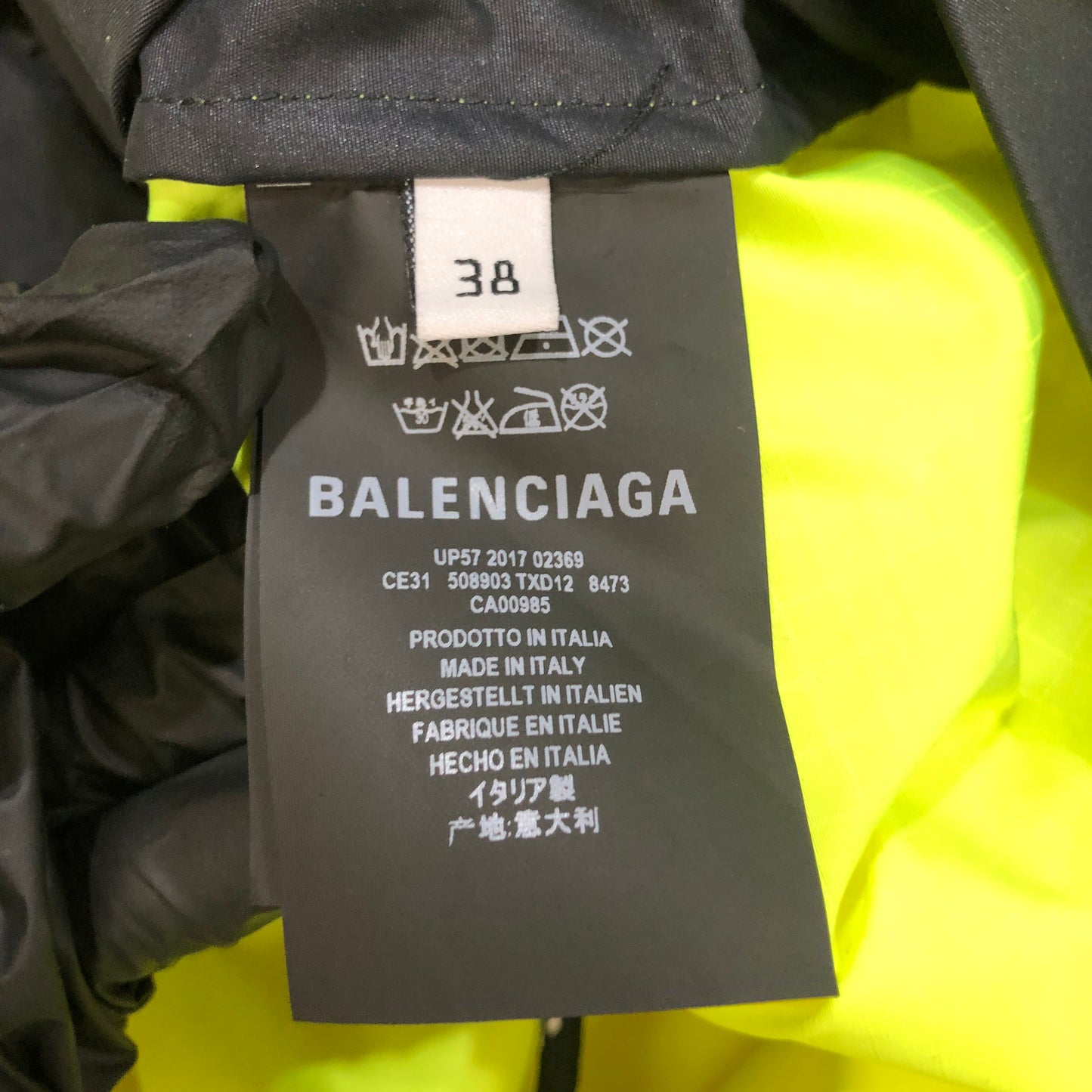 Balenciaga Color Block Logo Windbreaker Jacket Size 38  Yellow/Black