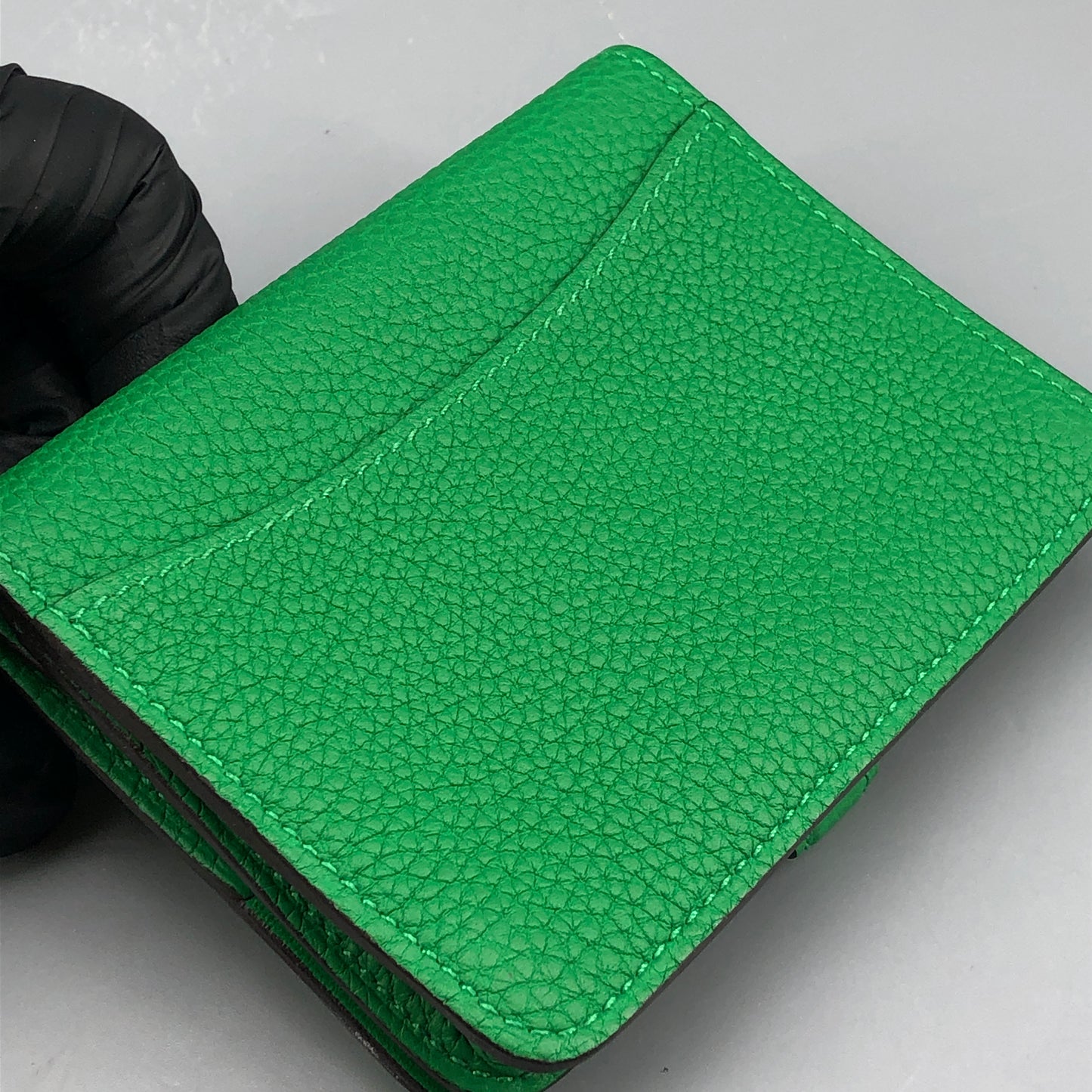 Hermes 2016 Dogon Compact Wallet  Green Togo Leather