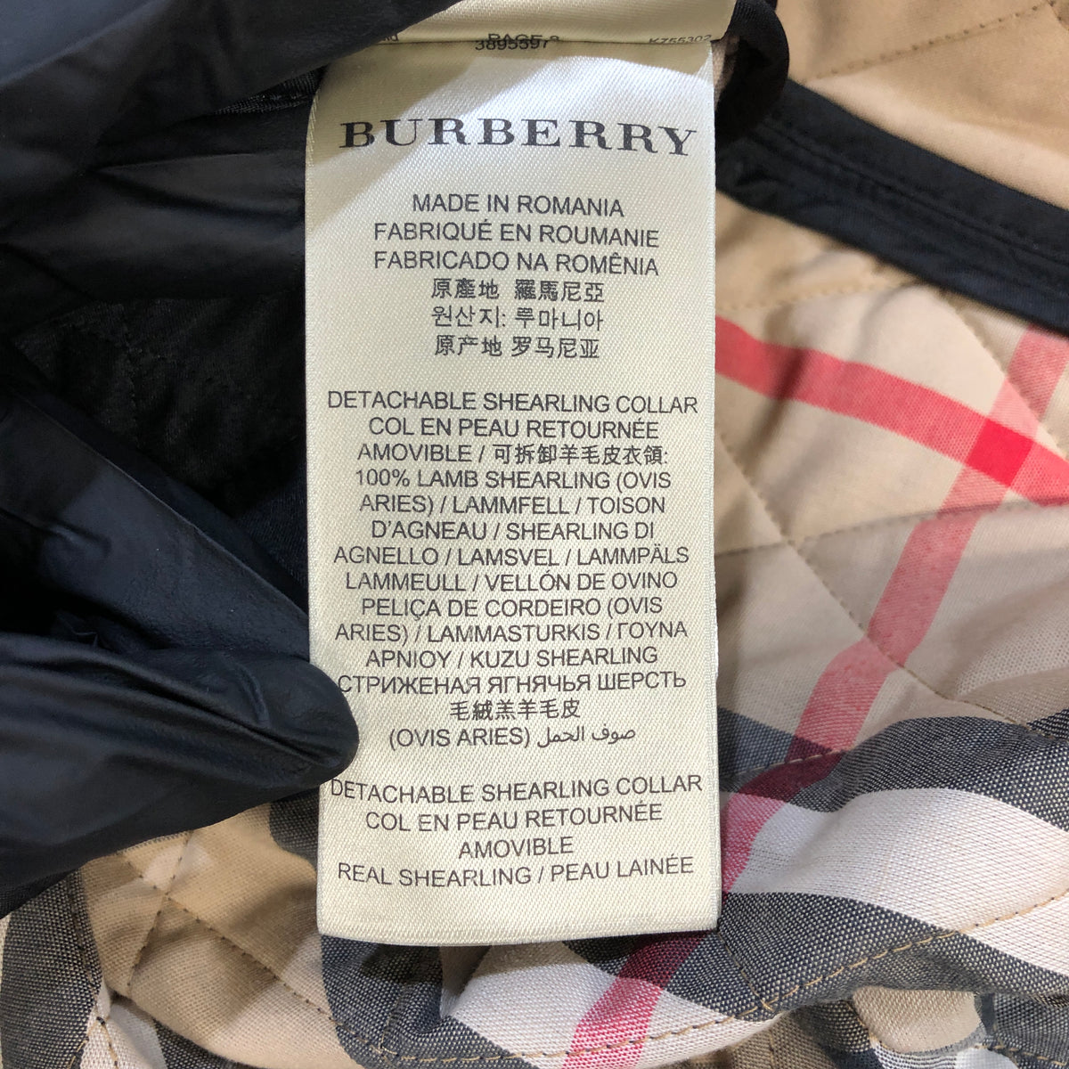 Burberry Black Quilted Double Breasted Coat Size S