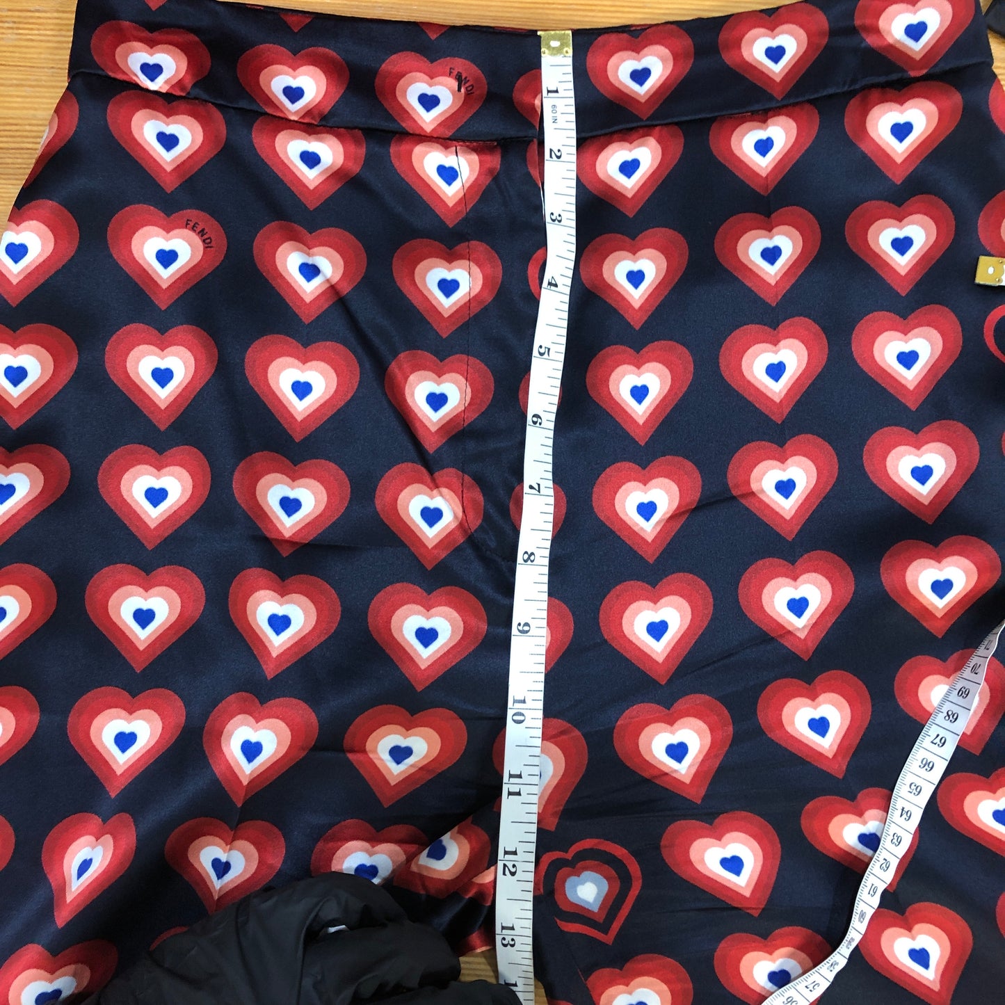 Fendi Heart Print Midi Pencil Pants Size 36