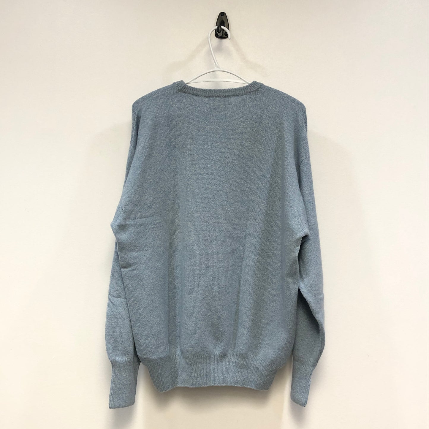 Lanvin Mist Blue Crew Neck Cashmere Knit Sweater Size 54