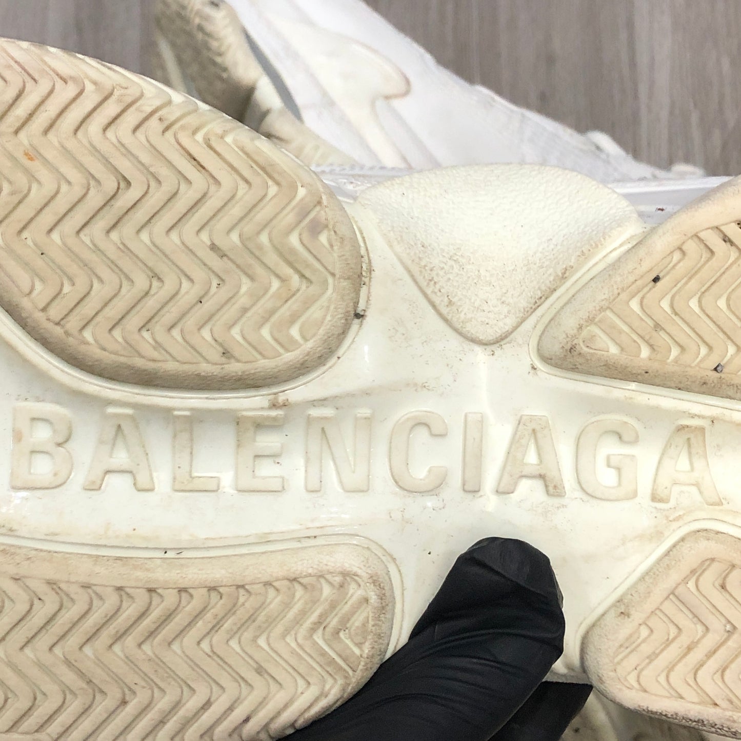 Balenciaga Unisex Triple S Mesh Leather Chunky Dad Sneaker Shoes 42 White