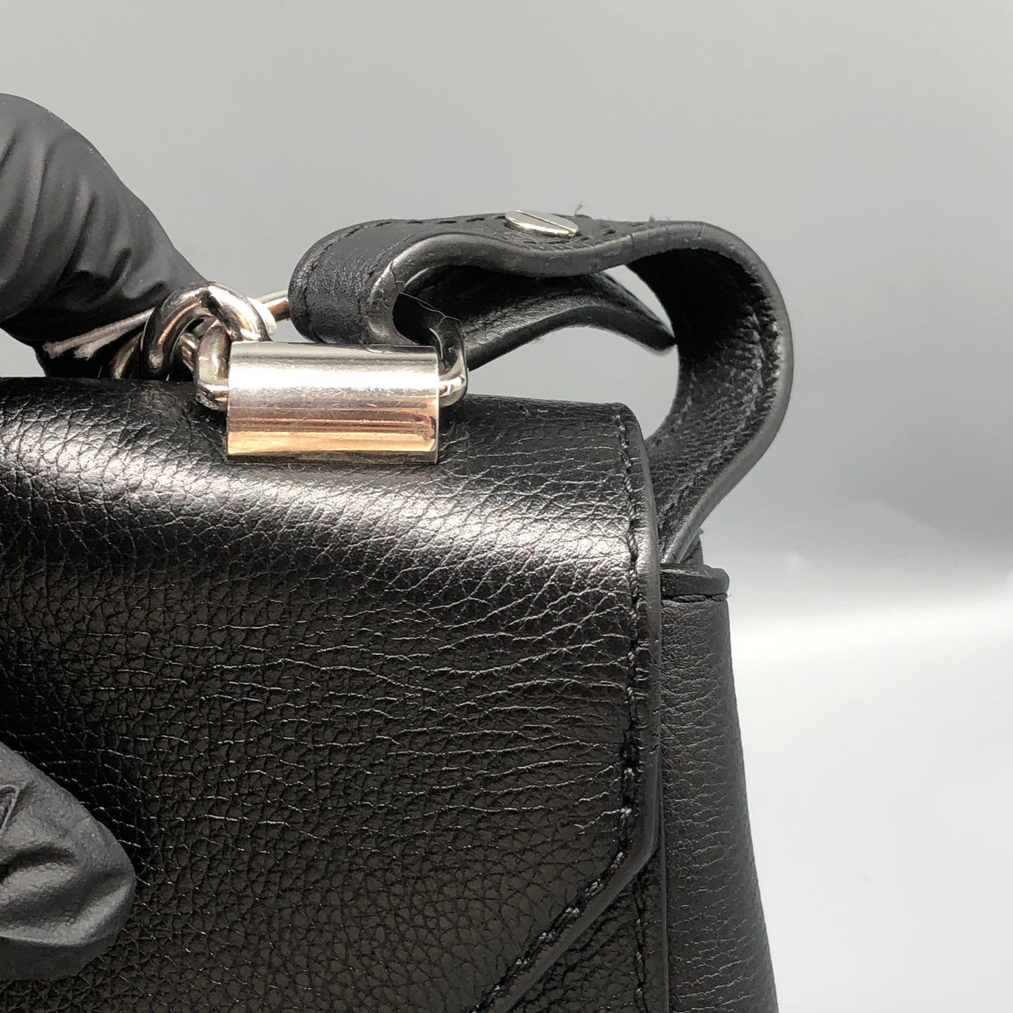 Louis Vuitton Calfskin Lockme II Chain Bag Black