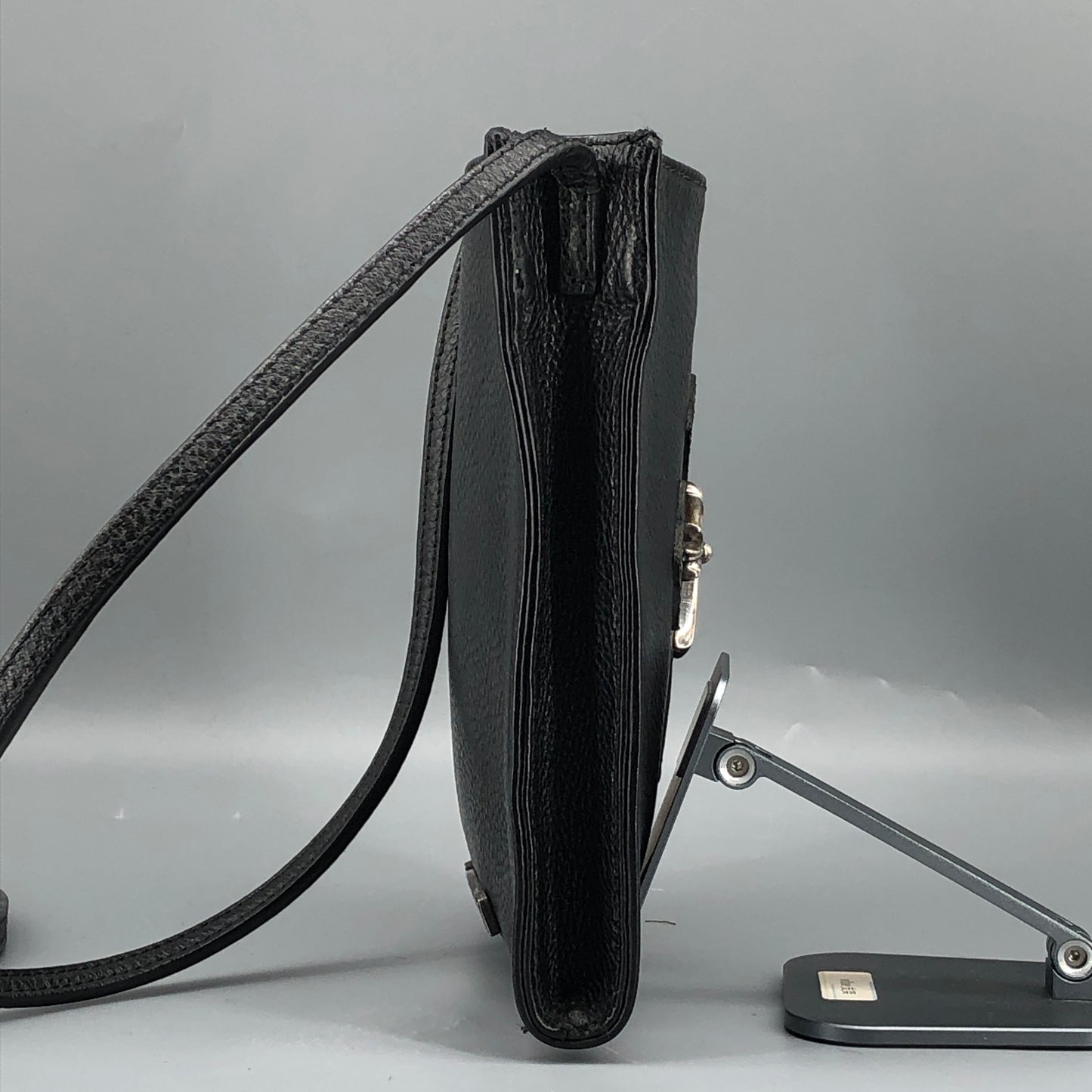 Chrome Hearts Cross Logo Leather Crossbody Bag Black