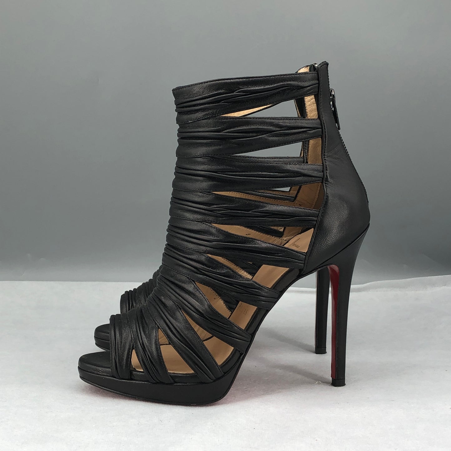 Christian Louboutin Women's Strappy Cage Platform Heels 36 Black