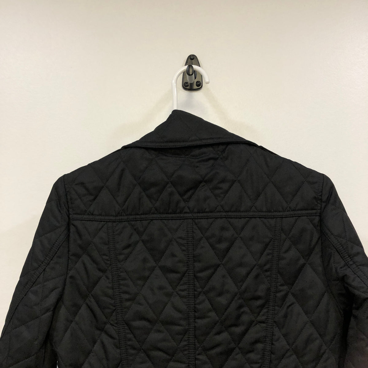 Burberry Black Quilted Double Breasted Coat Size S