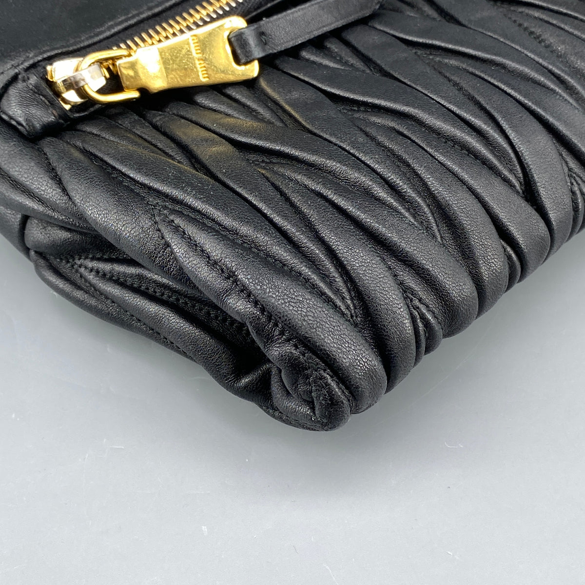 Miu Miu Matelasse Leather Crossbody Bag Black