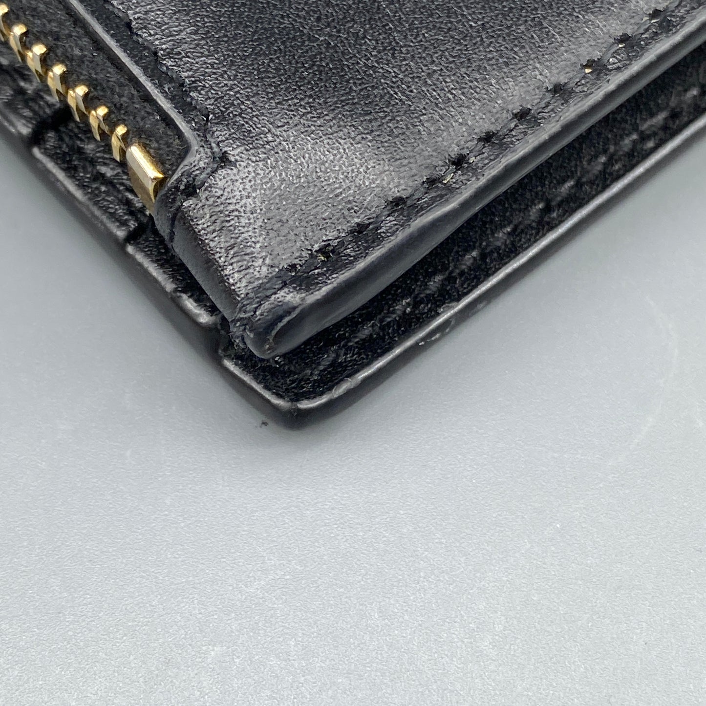 Saint Laurent Smooth Black Calfskin Bifold Wallet With Side Zipper