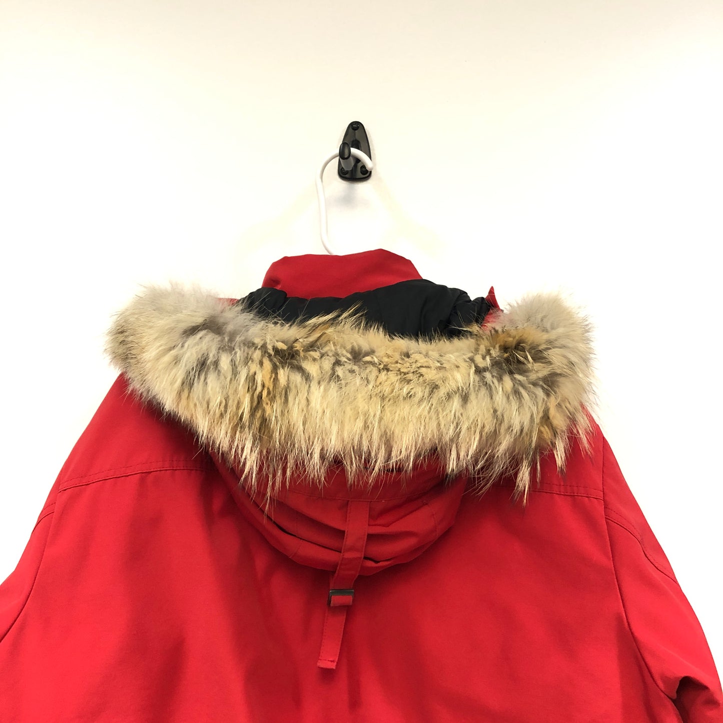 Canada Goose Red Fur Trim Hooded Bomber Jacket Size XL