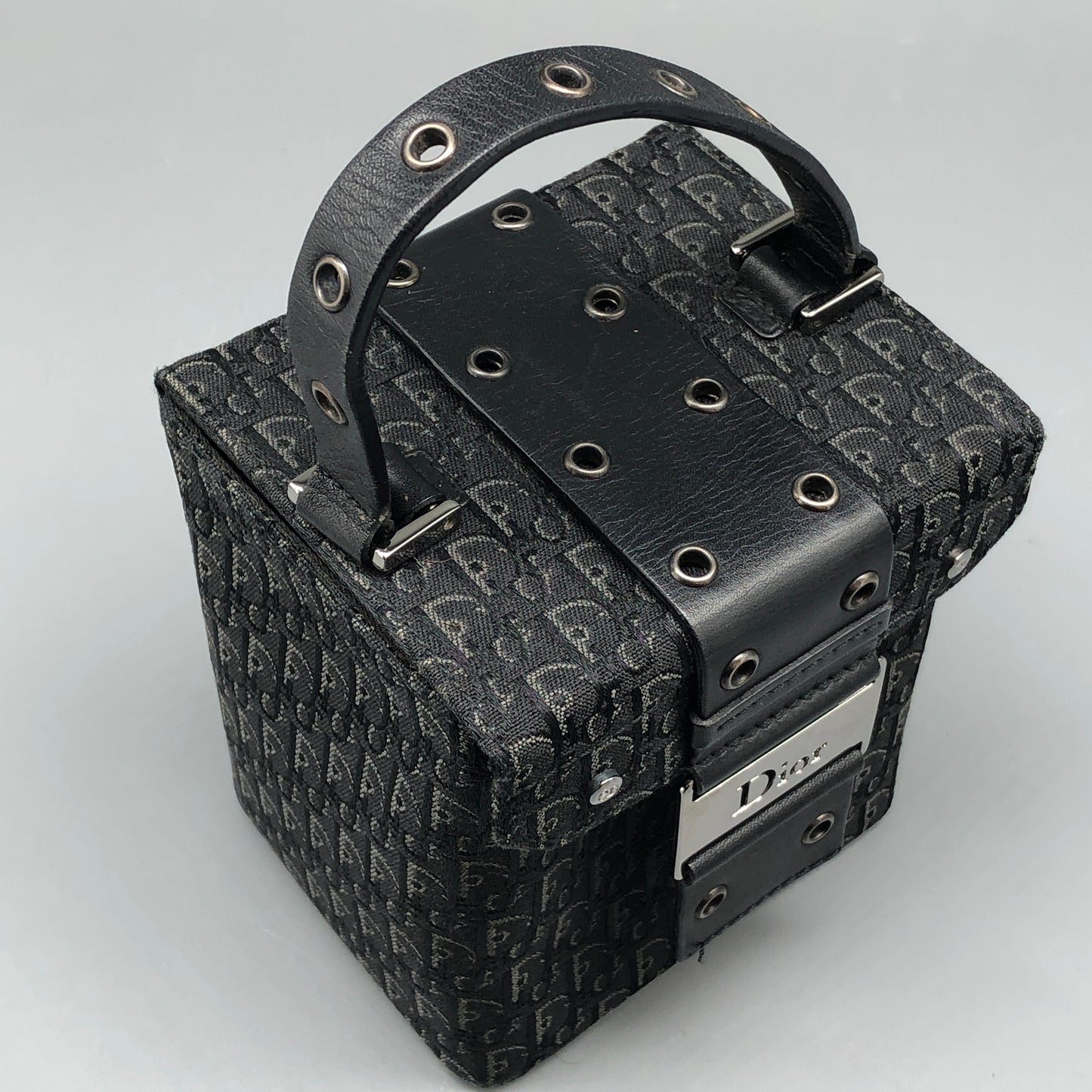 Christian Dior Black Oblique Canvas Box Bag
