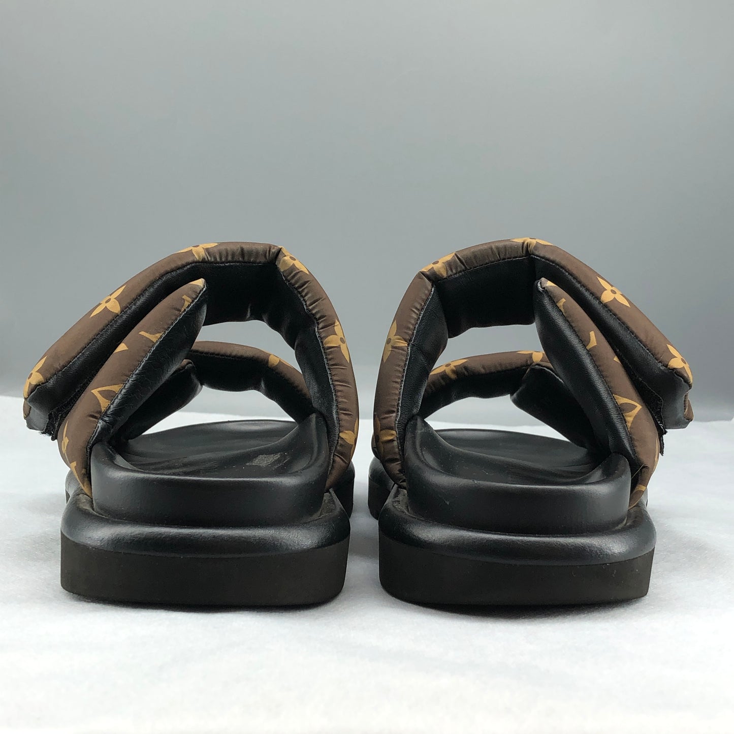 Louis Vuitton Unisex Monogram Slide Sandals 39 Brown