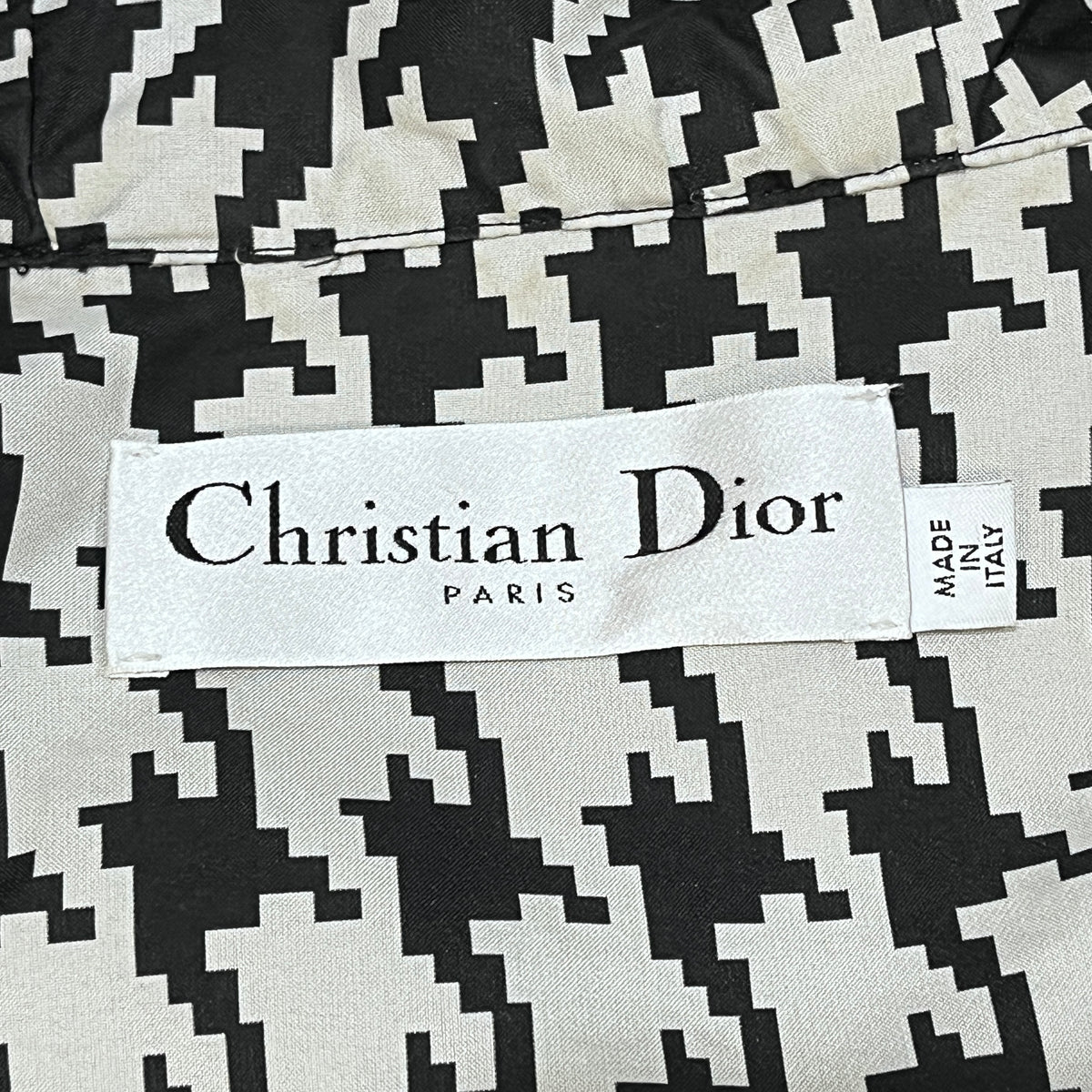 Christian Dior Black & white Houndstooth Zip Hooded Top Size XS
