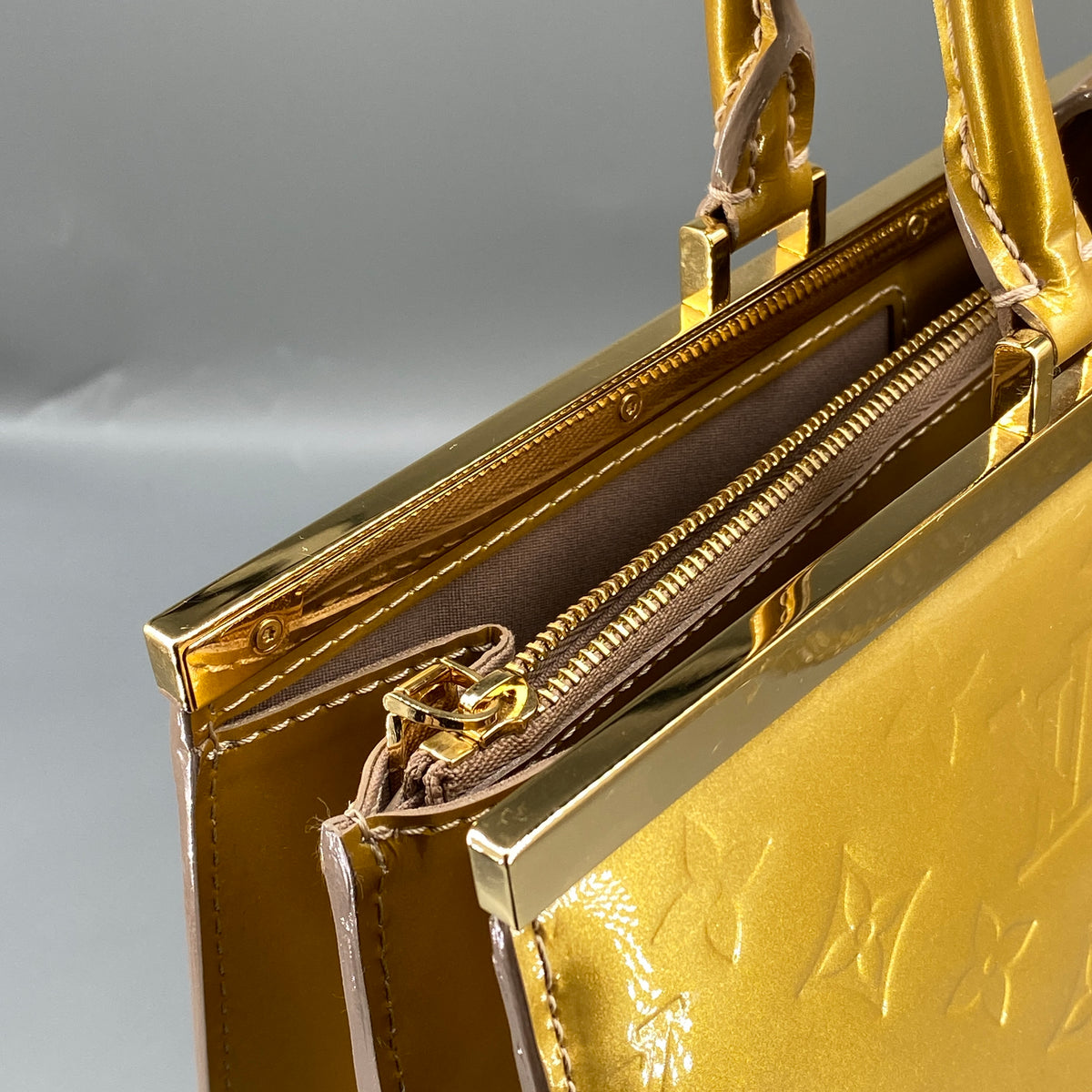Louis Vuitton Monogram Vernis Deesse Gold Handbag