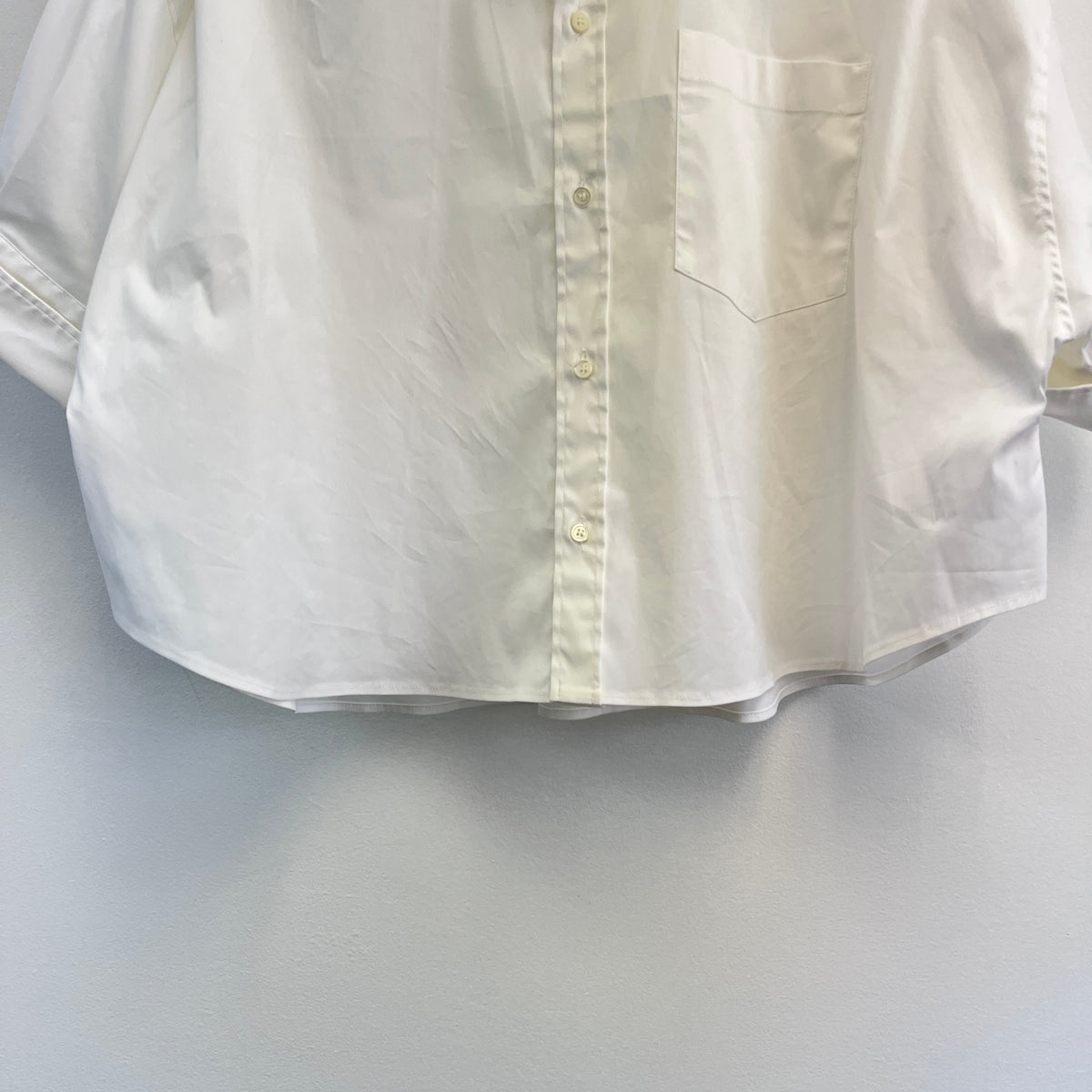Red Valentino White Cropped Short Sleeve Shirt Size 42