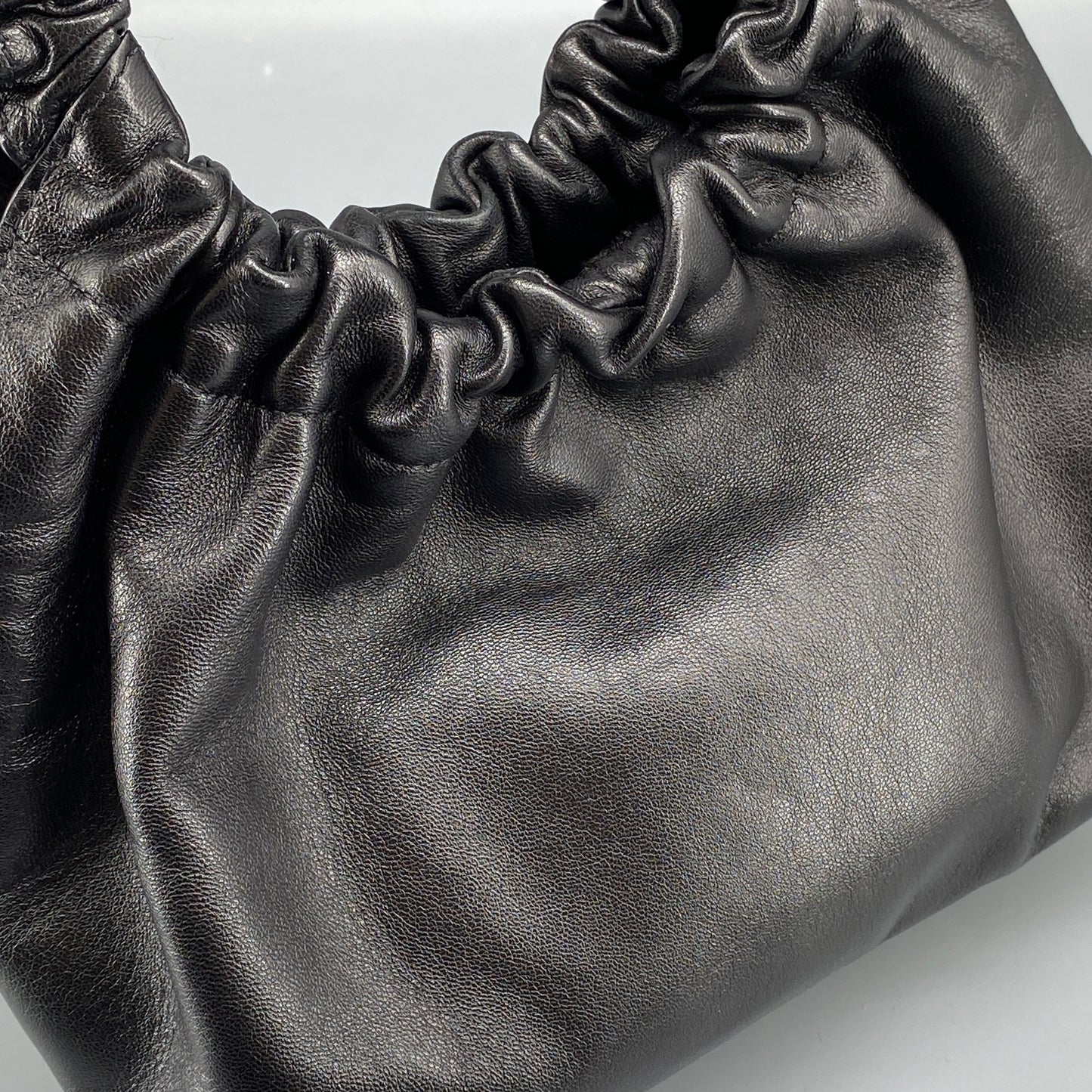 The Row Double Circle Bag Soft Black Leather Shoulder Bag