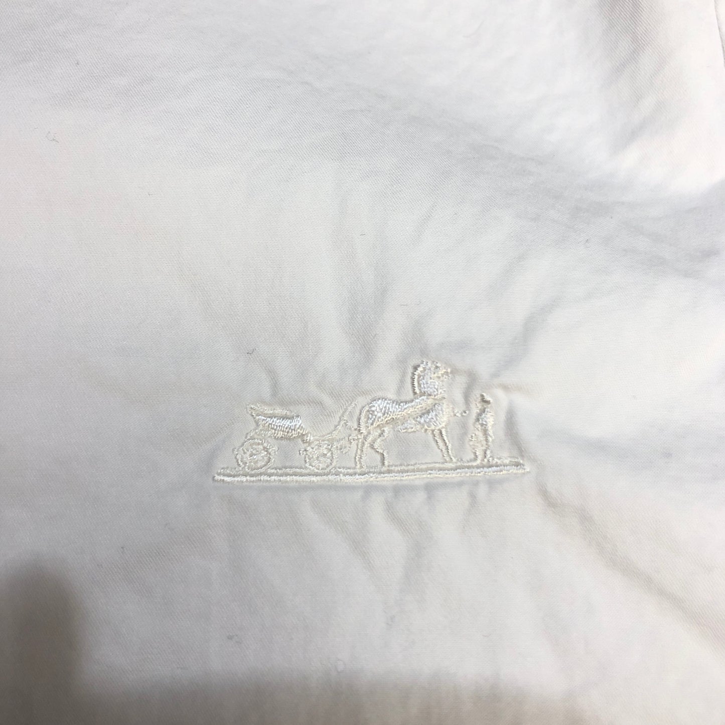 Hermes White Cotton Button-Down Shirt Size 34