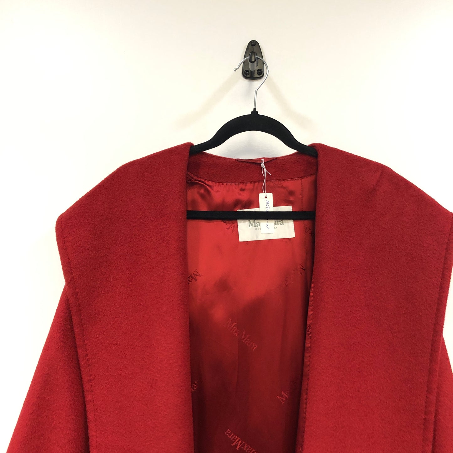 Max Mara Red Belted Wrap Style Coat Size 6